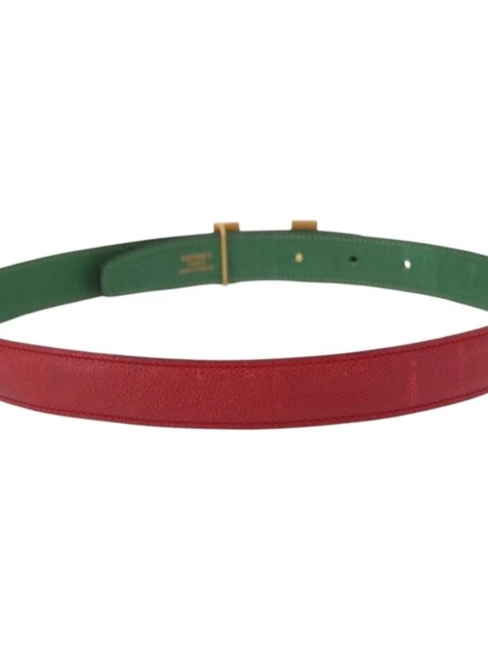 HERMES Constance Belt Leather 28.7" Red Auth - Picture 4 of 11